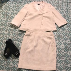 Ann Taylor Petite White Suit - Skirt and Jacket